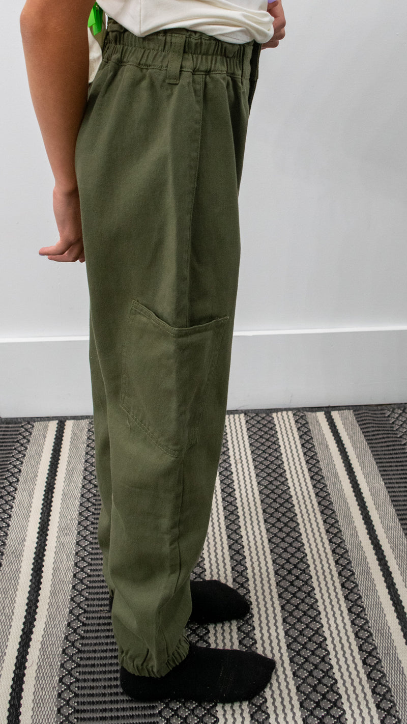 Olive jean joggers