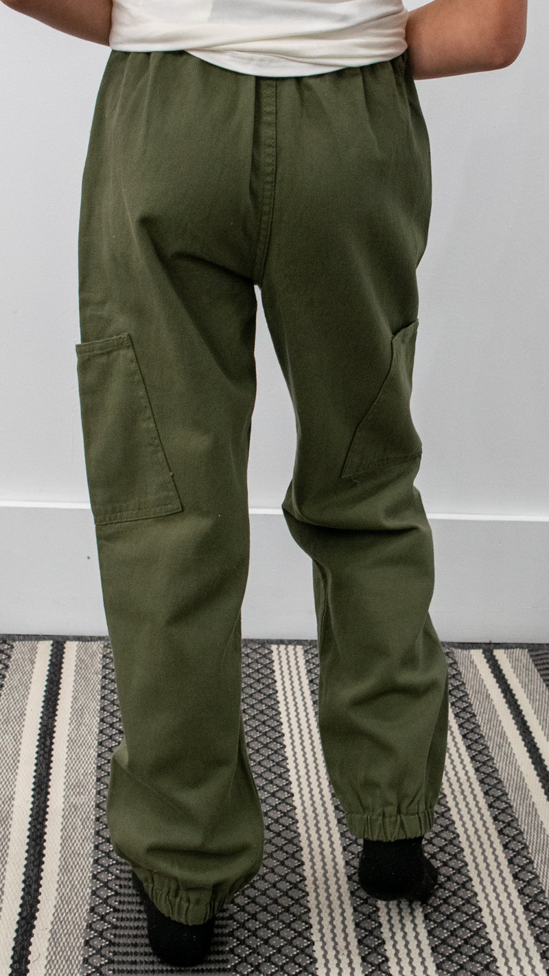 Olive jean joggers