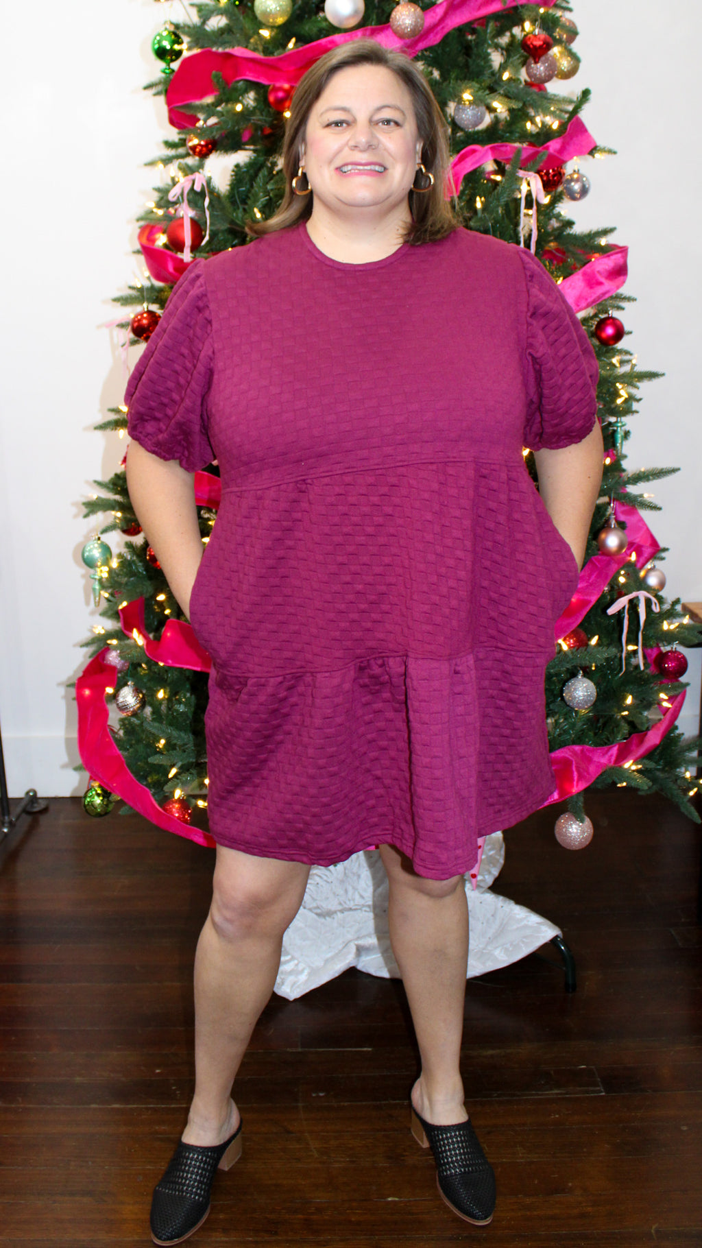 Berry Babydoll Dress 3XL