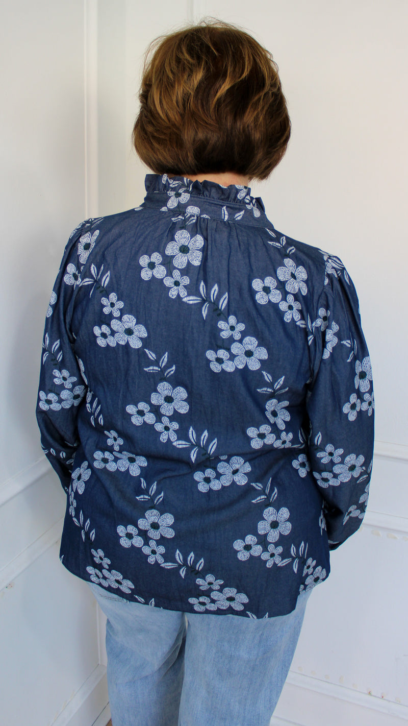 Daisy Denim Top