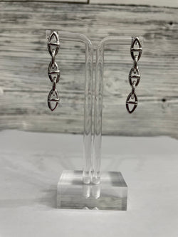 Tri Chain Earring  - Silver