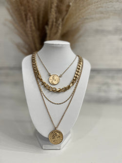 Antique Gold Layered Necklace